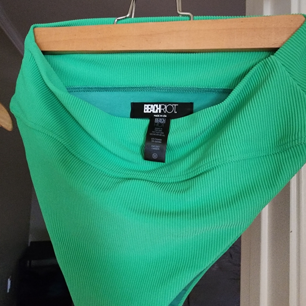 Beach Riot Green Ribbed High-Waist Bikini Set - Picture 6 of 6
